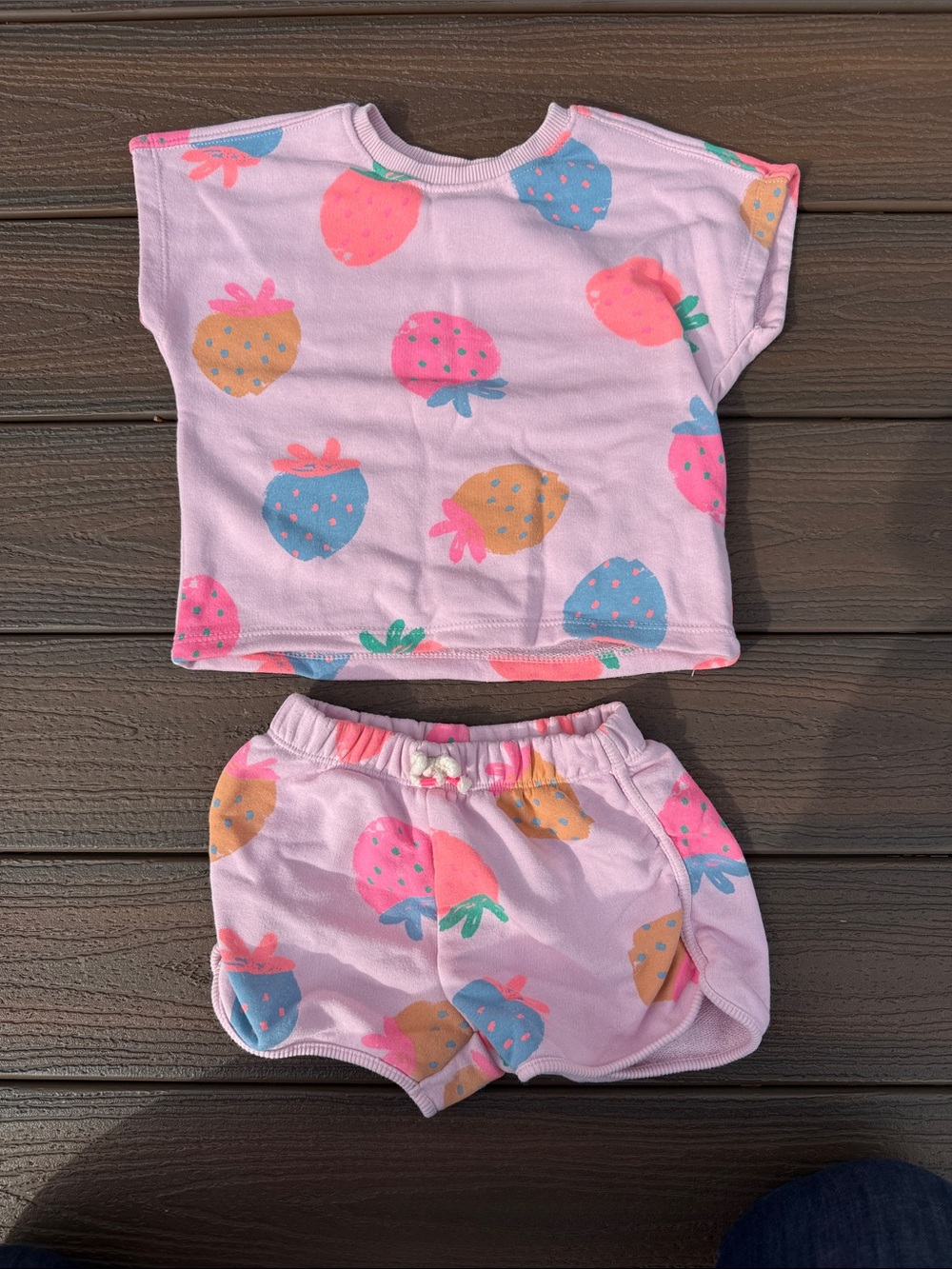 Zara Kids Pink Strawberry Print Two-Piece Set